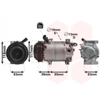 Compresseur, climatisation VAN WEZEL 8200K323