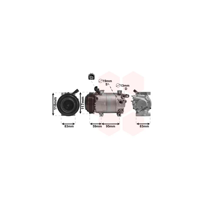 Compresseur, climatisation VAN WEZEL 8200K323