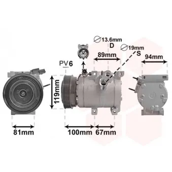 Compresseur, climatisation VAN WEZEL 8200K341