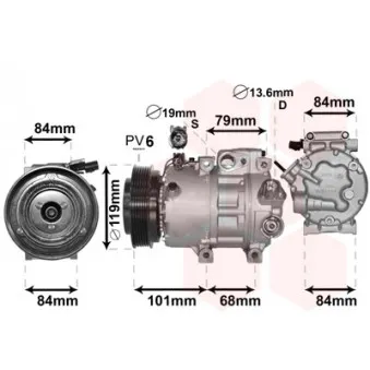 Compresseur, climatisation VAN WEZEL 8200K374