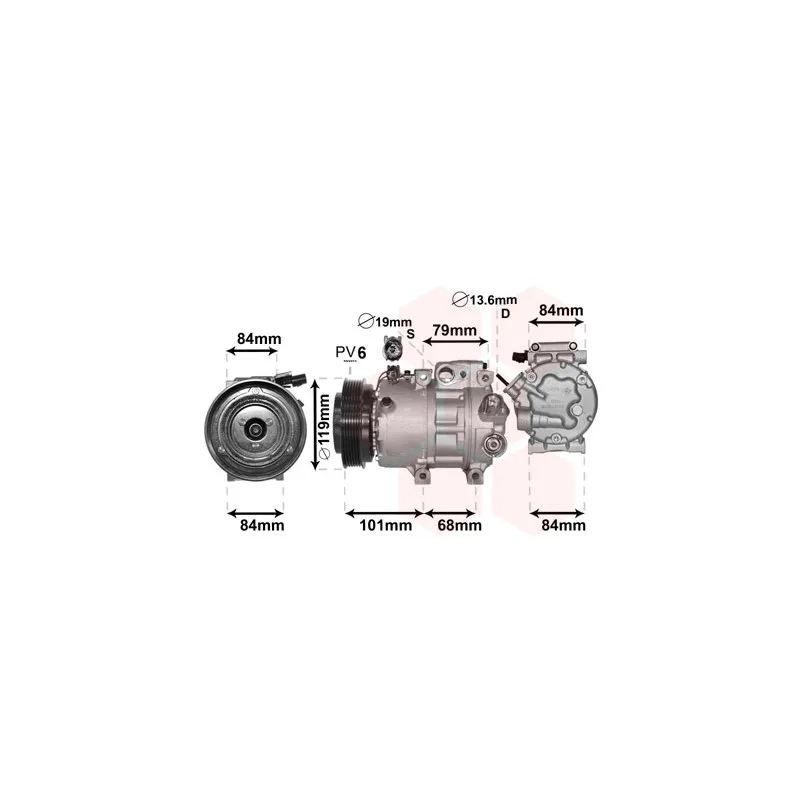 Compresseur, climatisation VAN WEZEL 8200K374