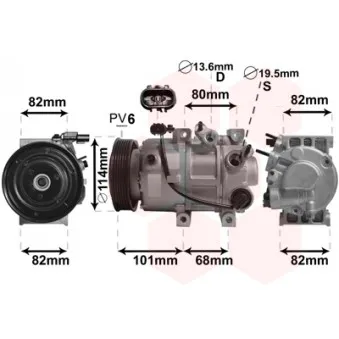 Compresseur, climatisation VAN WEZEL 8200K377
