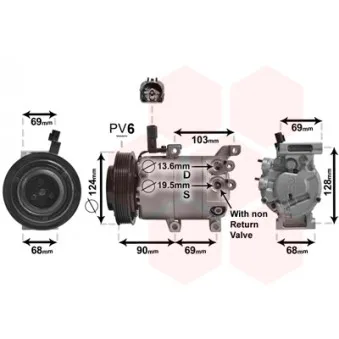 Compresseur, climatisation VAN WEZEL 8200K382