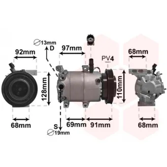Compresseur, climatisation VAN WEZEL 8200K412