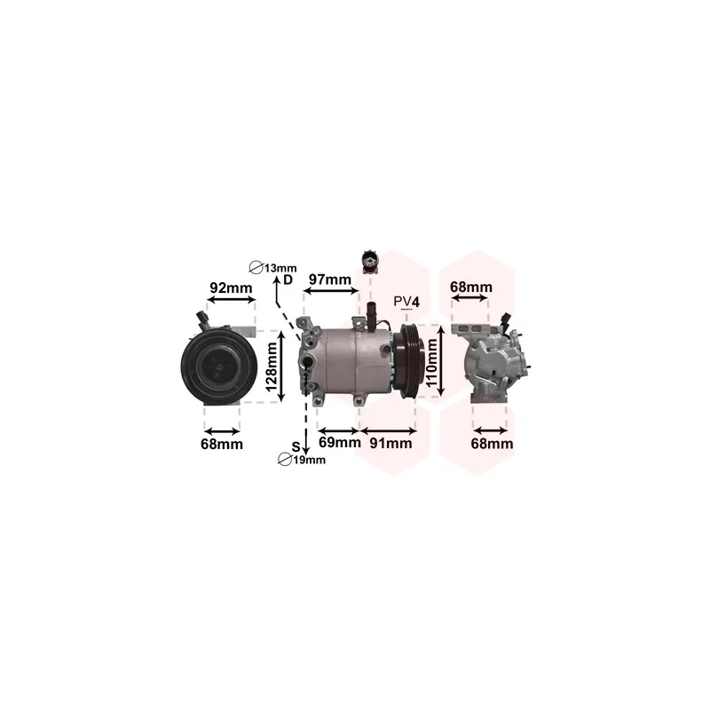 Compresseur, climatisation VAN WEZEL 8200K412