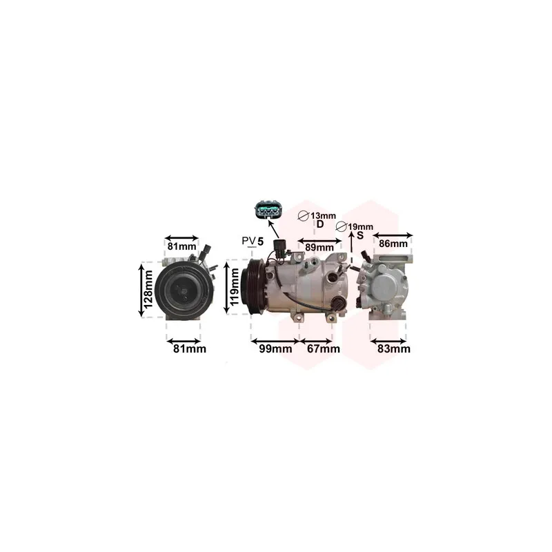Compresseur, climatisation VAN WEZEL 8200K414