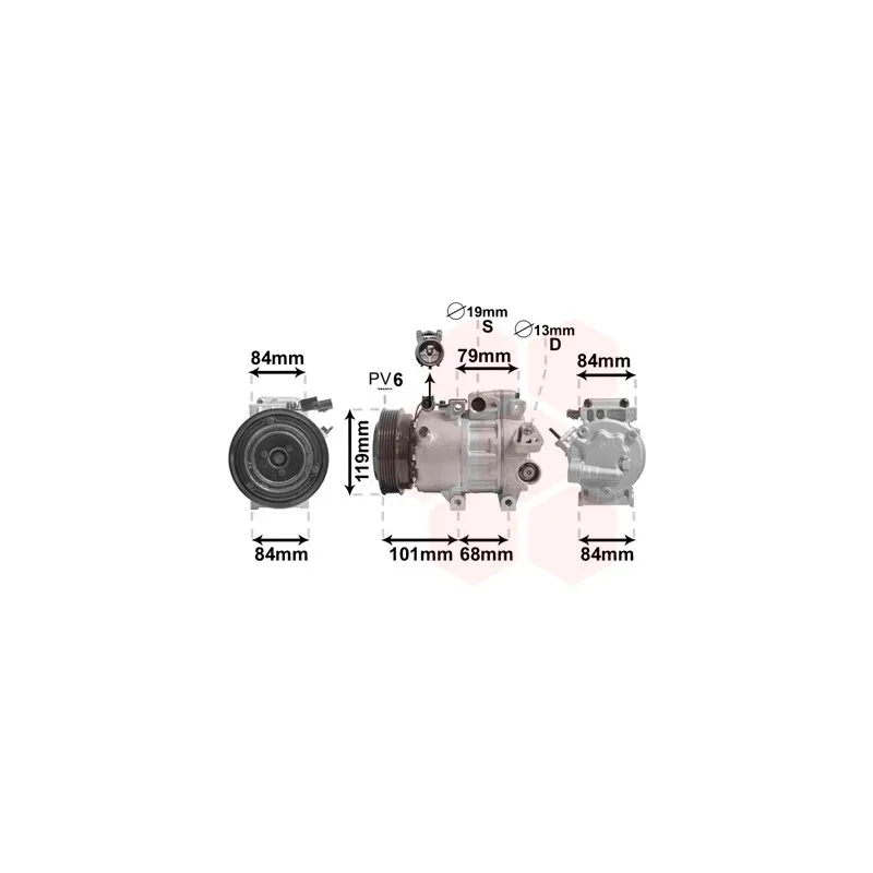 Compresseur, climatisation VAN WEZEL 8200K422
