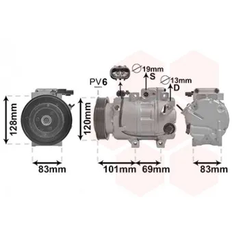 Compresseur, climatisation VAN WEZEL 8200K439