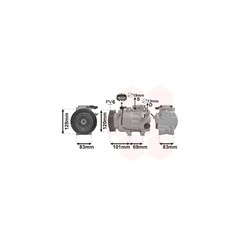 Compresseur, climatisation VAN WEZEL 8200K439