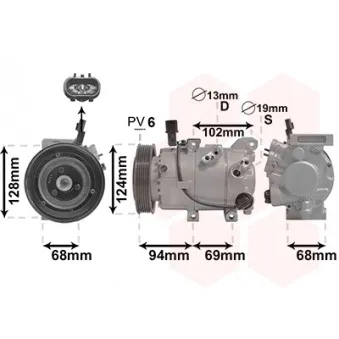 Compresseur, climatisation VAN WEZEL 8200K442