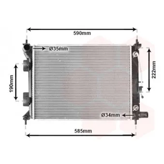 Radiateur, refroidissement du moteur VAN WEZEL 82012725