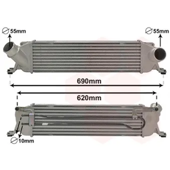 Intercooler, échangeur VAN WEZEL 82014705