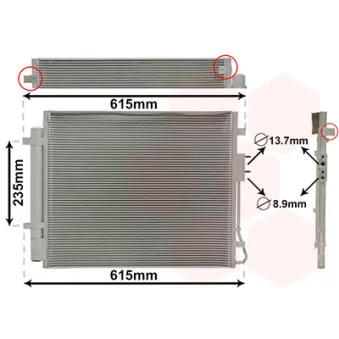 Condenseur, climatisation VAN WEZEL 82015708