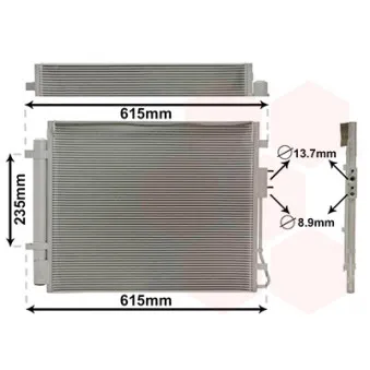 Condenseur, climatisation VAN WEZEL 82015709