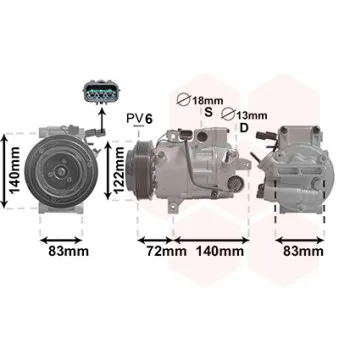 Compresseur, climatisation VAN WEZEL 8201K705