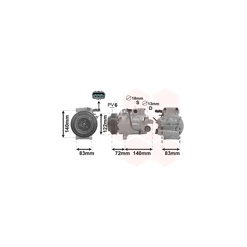 Compresseur, climatisation VAN WEZEL 8201K705