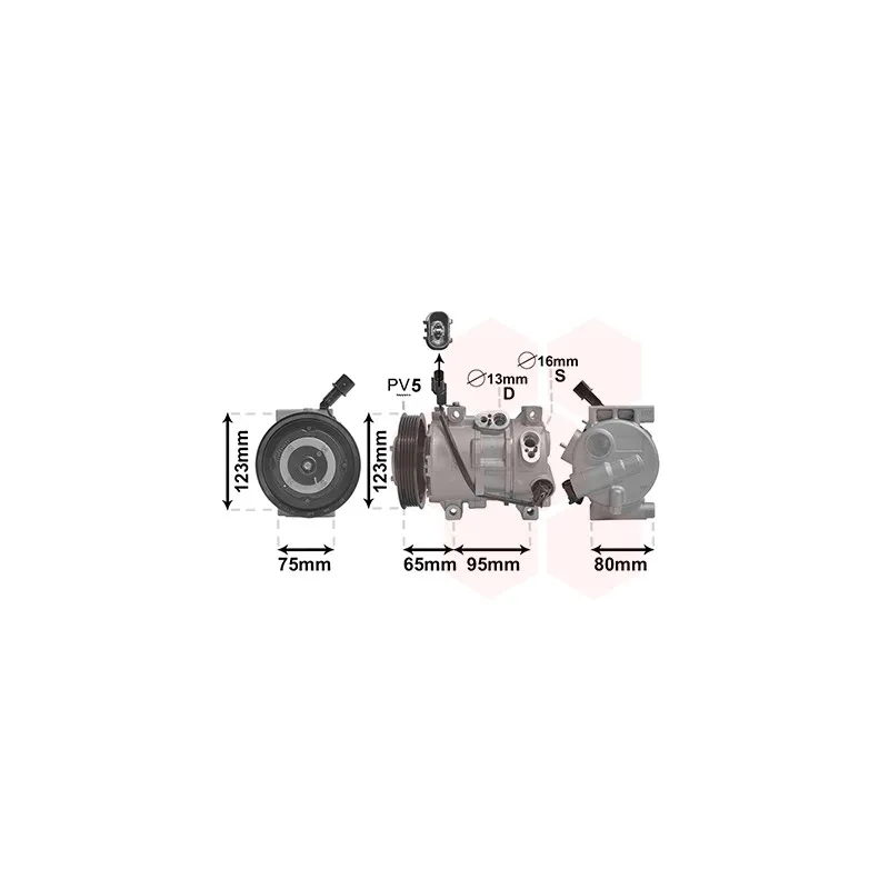 Compresseur, climatisation VAN WEZEL 8201K711