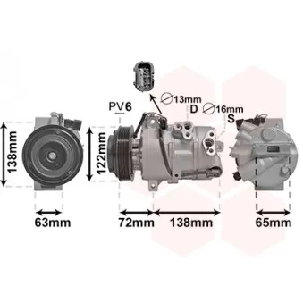 Compresseur, climatisation VAN WEZEL 8201K712