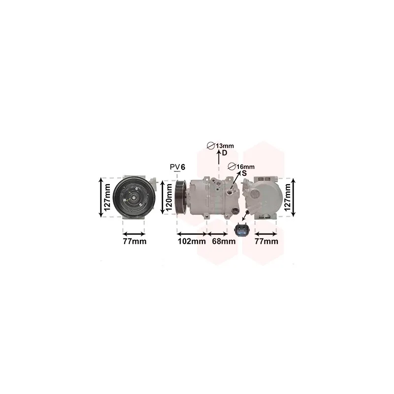 Compresseur, climatisation VAN WEZEL 8201K713