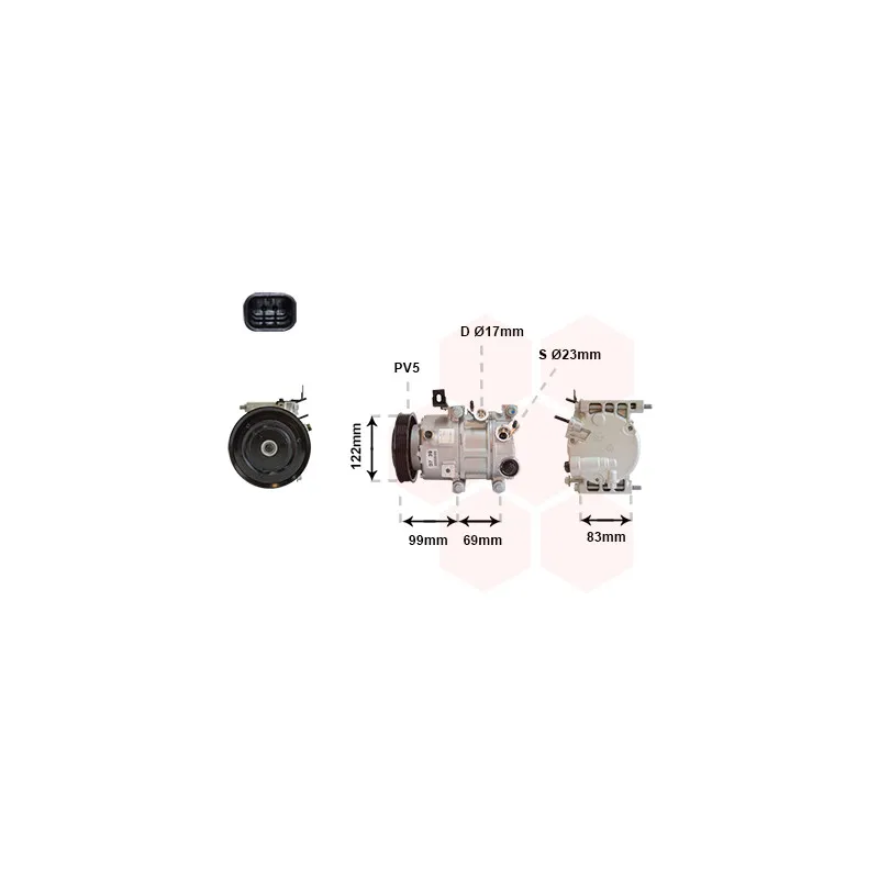Compresseur, climatisation VAN WEZEL 8201K717