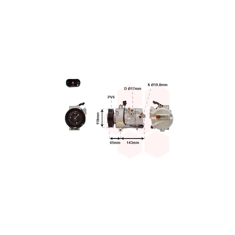 Compresseur, climatisation VAN WEZEL 8201K718