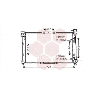 Radiateur, refroidissement du moteur VAN WEZEL 83002040