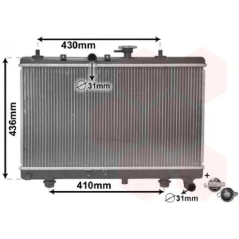 Radiateur, refroidissement du moteur VAN WEZEL 83002054