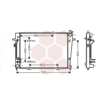 Radiateur, refroidissement du moteur VAN WEZEL 83002132