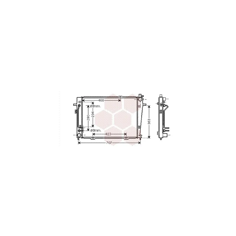 Radiateur, refroidissement du moteur VAN WEZEL 83002132