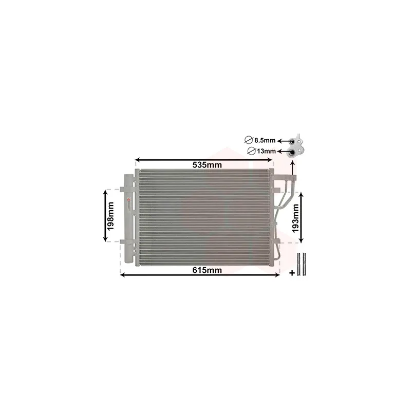 Condenseur, climatisation VAN WEZEL 83005206