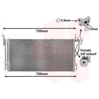 Condenseur, climatisation VAN WEZEL 83005210