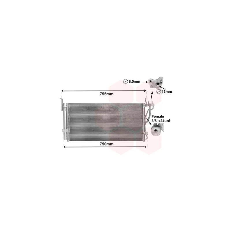 Condenseur, climatisation VAN WEZEL 83005210