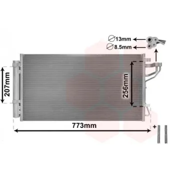 Condenseur, climatisation VAN WEZEL 83005255