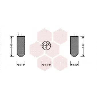 Filtre déshydratant, climatisation VAN WEZEL 8300D029