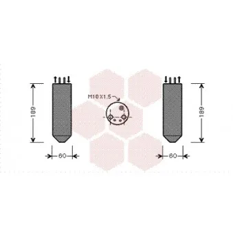 Filtre déshydratant, climatisation VAN WEZEL 8300D042
