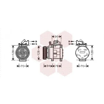 Compresseur, climatisation VAN WEZEL 8300K052