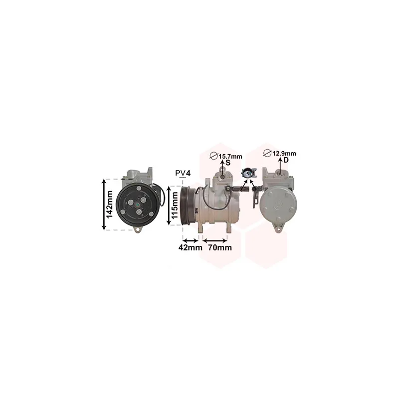 Compresseur, climatisation VAN WEZEL 8300K121