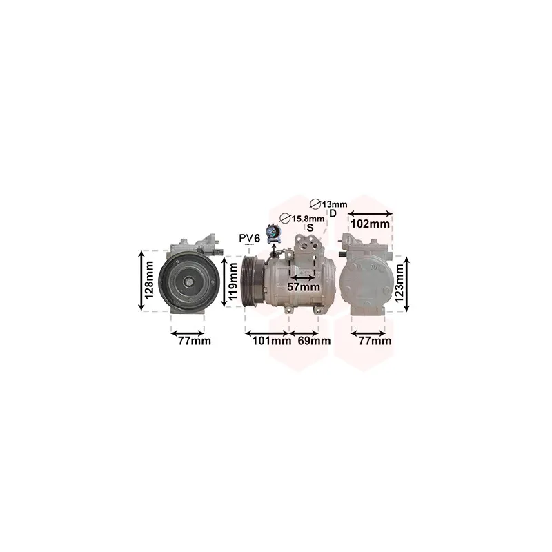 Compresseur, climatisation VAN WEZEL 8300K146