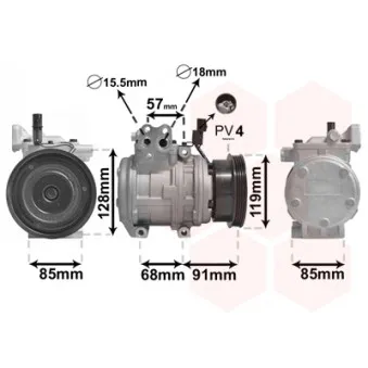 Compresseur, climatisation VAN WEZEL 8300K155