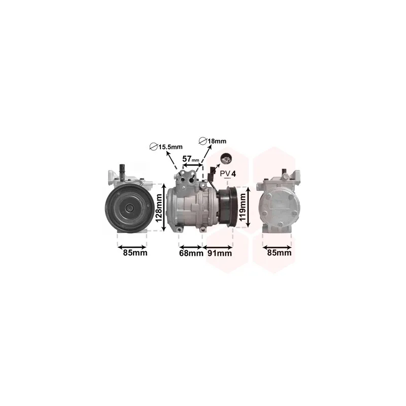 Compresseur, climatisation VAN WEZEL 8300K155
