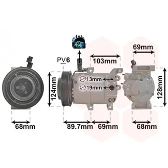 Compresseur, climatisation VAN WEZEL 8300K159