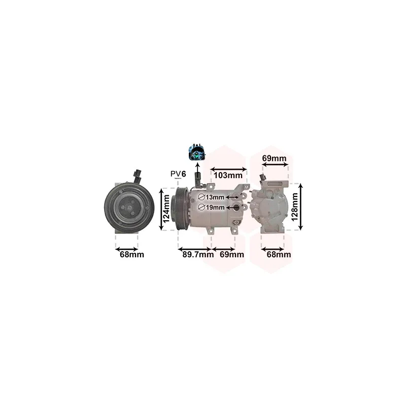 Compresseur, climatisation VAN WEZEL 8300K159