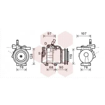 Compresseur, climatisation VAN WEZEL 8300K161