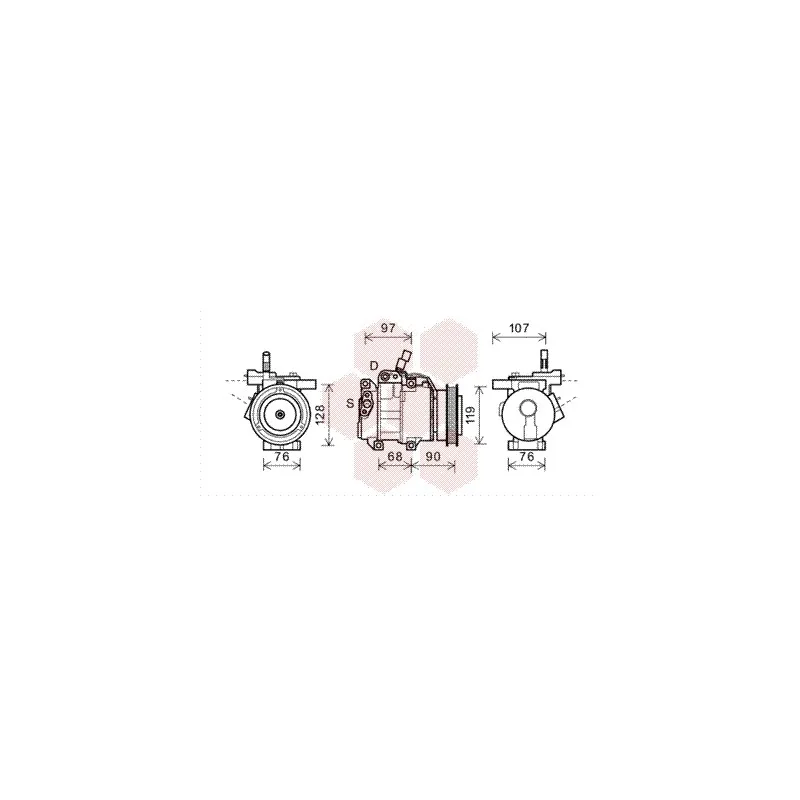 Compresseur, climatisation VAN WEZEL 8300K161