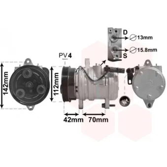 Compresseur, climatisation VAN WEZEL 8300K168