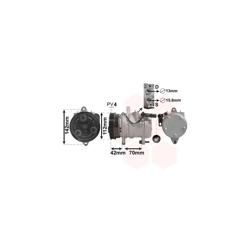 Compresseur, climatisation VAN WEZEL 8300K168
