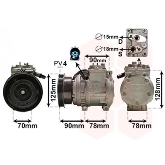 Compresseur, climatisation VAN WEZEL 8300K178