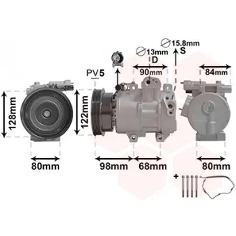 Compresseur, climatisation VAN WEZEL 8300K192