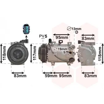 Compresseur, climatisation VAN WEZEL 8300K193