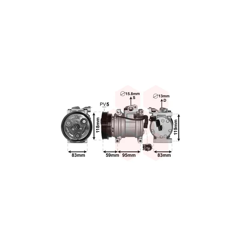 Compresseur, climatisation VAN WEZEL 8300K200